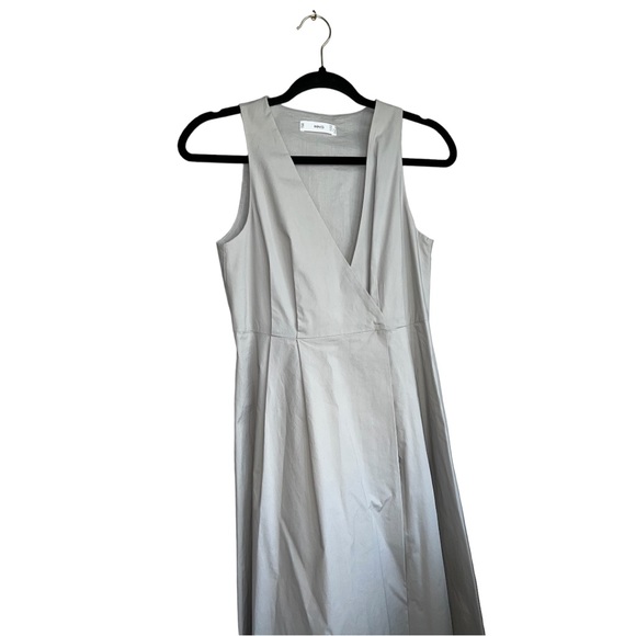 Mango Crossover Wrap Cotton Dress Dart Detail XS - Picture 9 of 12